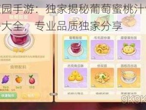 摩尔庄园手游：独家揭秘葡萄蜜桃汁制作配方攻略大全，专业品质独家分享