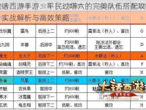 大话西游手游：平民过塔六的完美队伍搭配攻略：实战解析与高效策略