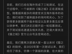 《猫之城》开服独家解析：丰富资源一览，玩家必备攻略