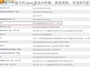 Javaparser 是一个强大的 Java 语法分析器，具有高效、灵活和可扩展的特点