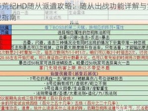 莽荒纪HD随从派遣攻略：随从出战功能详解与实战指南