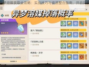 原神异梦溶媒获取全攻略：实战技巧与资源整合指南，开启异梦之旅的捷径