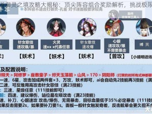 阴阳师手游御灵之境攻略大揭秘：顶尖阵容组合奖励解析，挑战极限通关赢丰厚奖励