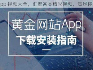 黄金网站 app 视频大全，汇聚各类精彩视频，满足你的所有需求