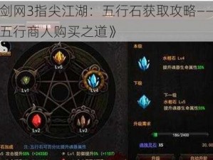 《剑网3指尖江湖：五行石获取攻略——探秘五行商人购买之道》