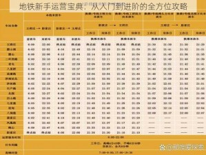 地铁新手运营宝典：从入门到进阶的全方位攻略