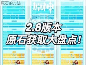 原神原石获取攻略大全：全面解析各种途径获取原石的方法