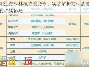 烟雨江湖少林棍攻略分享：实战解析如何战胜天一教棍法挑战