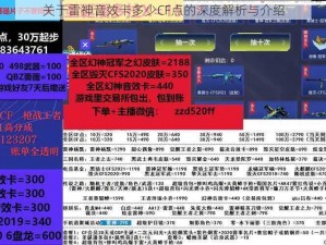 关于雷神音效卡多少CF点的深度解析与介绍