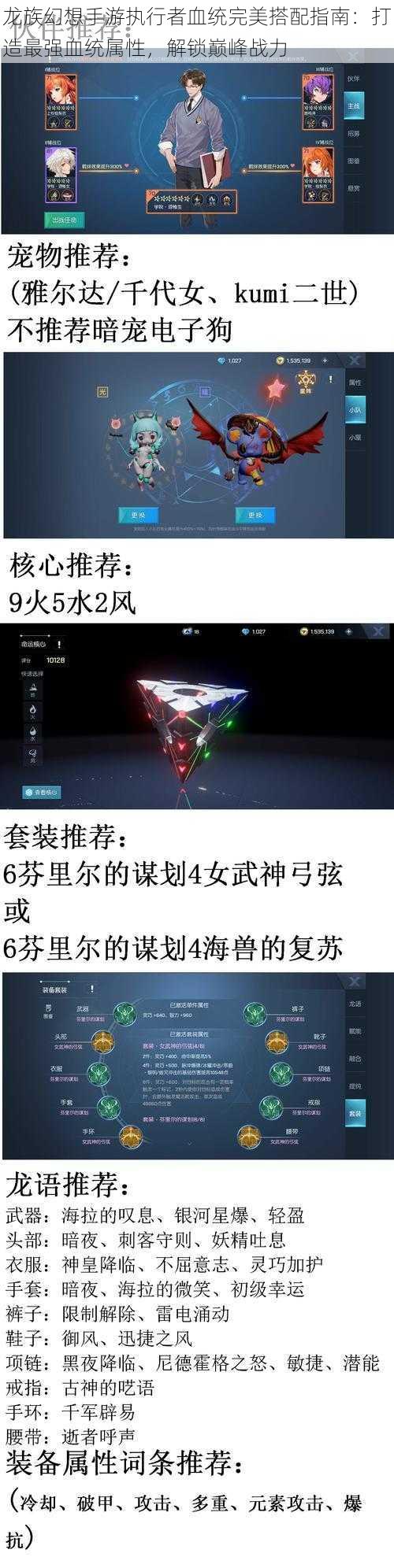 龙族幻想手游执行者血统完美搭配指南：打造最强血统属性，解锁巅峰战力