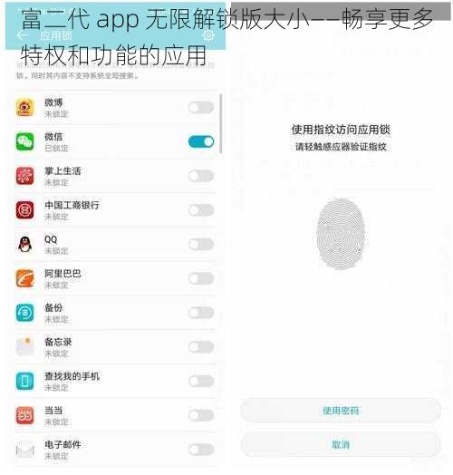 富二代 app 无限解锁版大小——畅享更多特权和功能的应用