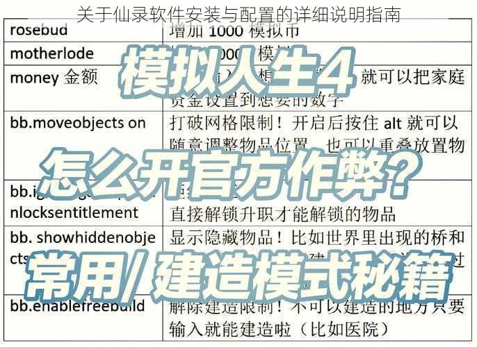 关于仙录软件安装与配置的详细说明指南