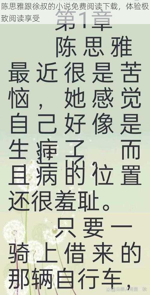 陈思雅跟徐叔的小说免费阅读下载，体验极致阅读享受