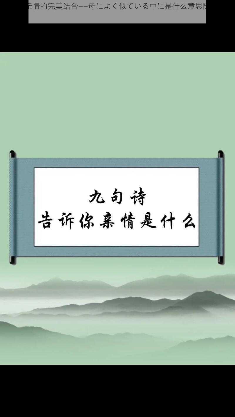 科技与亲情的完美结合——母によく似ている中に是什么意思随时都能看