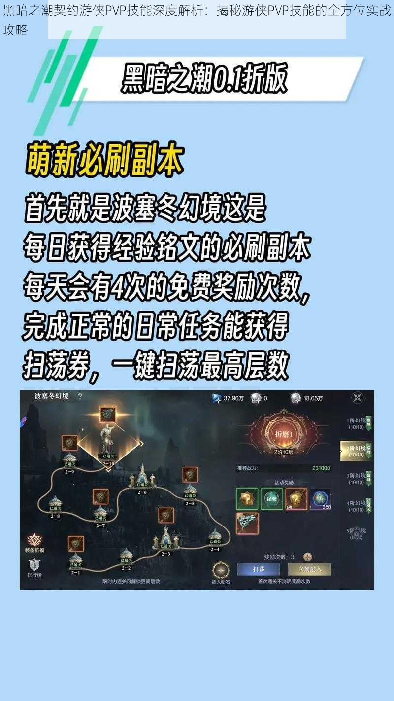 黑暗之潮契约游侠PVP技能深度解析：揭秘游侠PVP技能的全方位实战攻略