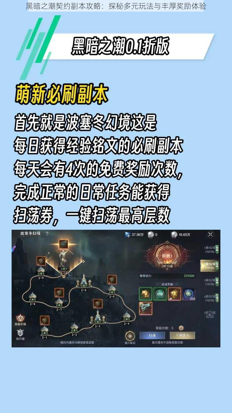 黑暗之潮契约副本攻略：探秘多元玩法与丰厚奖励体验