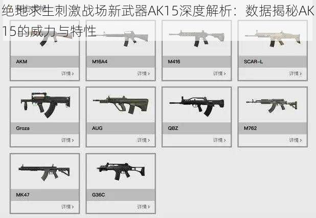 绝地求生刺激战场新武器AK15深度解析：数据揭秘AK15的威力与特性