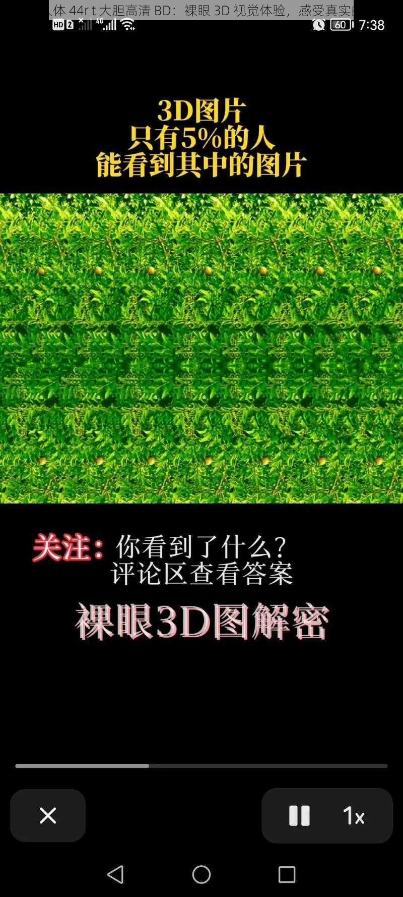 西西人体 44r t 大胆高清 BD：裸眼 3D 视觉体验，感受真实的触感