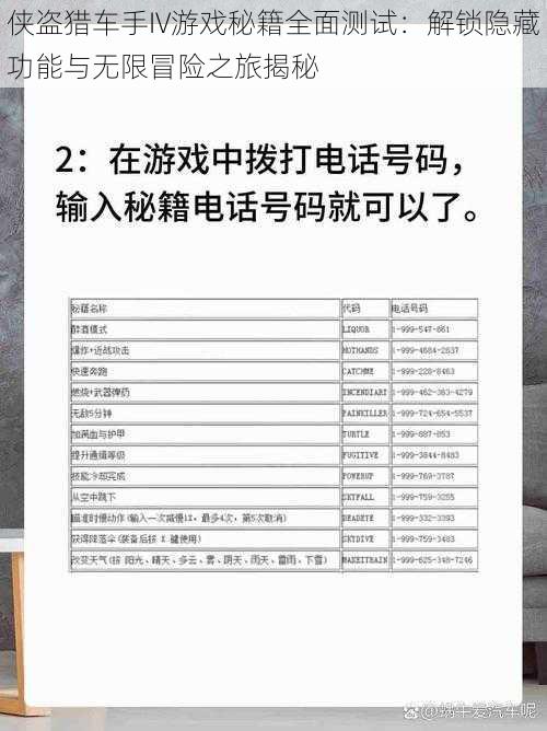 侠盗猎车手IV游戏秘籍全面测试：解锁隐藏功能与无限冒险之旅揭秘