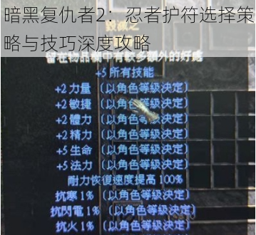 暗黑复仇者2：忍者护符选择策略与技巧深度攻略