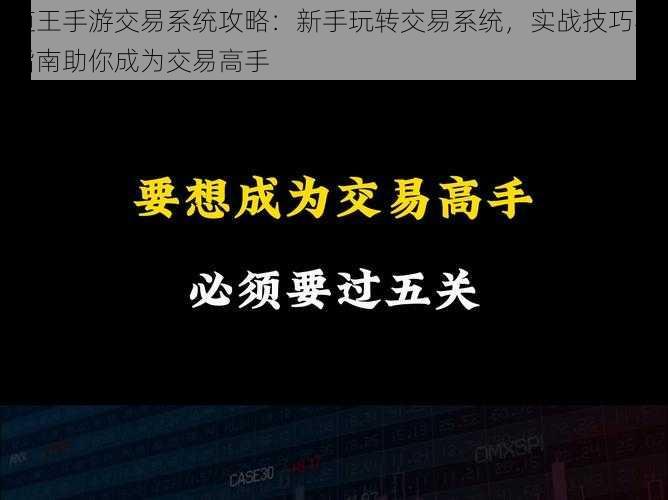 道王手游交易系统攻略：新手玩转交易系统，实战技巧与指南助你成为交易高手