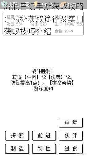 流浪日记手游获取攻略：揭秘获取途径及实用获取技巧介绍