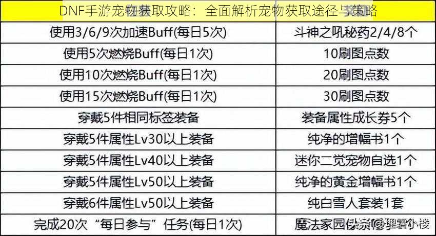 DNF手游宠物获取攻略：全面解析宠物获取途径与策略