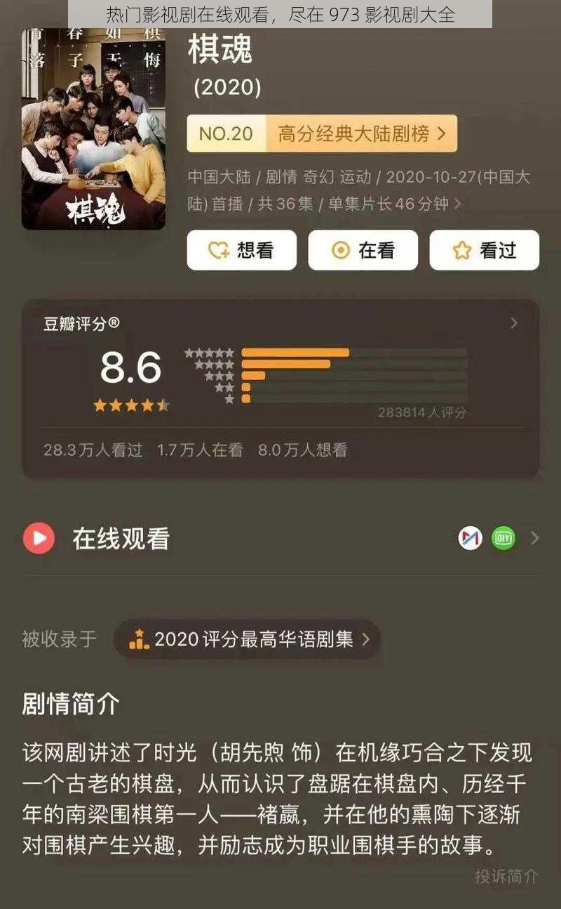 热门影视剧在线观看，尽在 973 影视剧大全