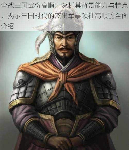 全战三国武将高顺：深析其背景能力与特点，揭示三国时代的杰出军事领袖高顺的全面介绍