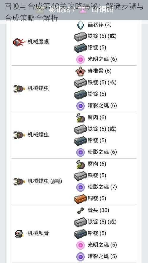 召唤与合成第40关攻略揭秘：解谜步骤与合成策略全解析