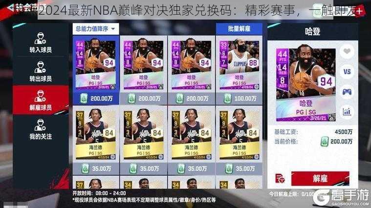 盘点2024最新NBA巅峰对决独家兑换码：精彩赛事，一触即发