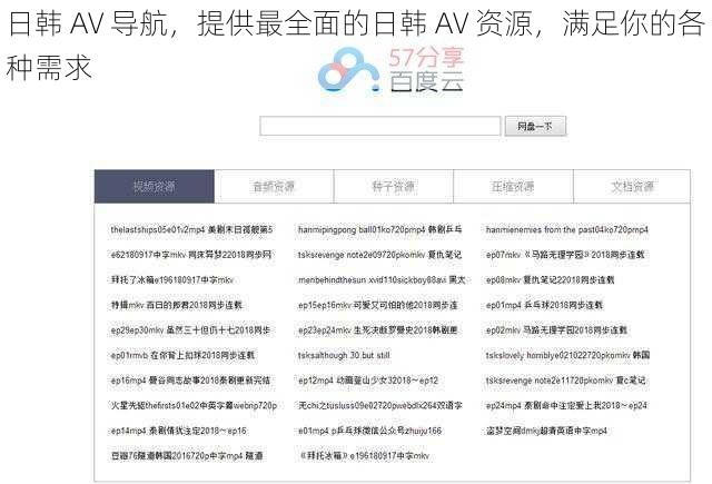 日韩 AV 导航，提供最全面的日韩 AV 资源，满足你的各种需求