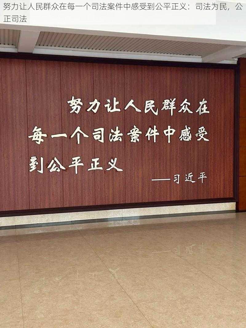 努力让人民群众在每一个司法案件中感受到公平正义：司法为民，公正司法