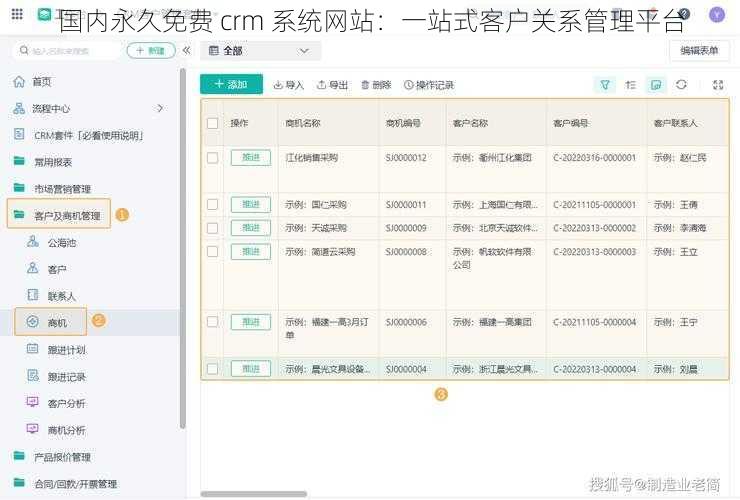 国内永久免费 crm 系统网站：一站式客户关系管理平台