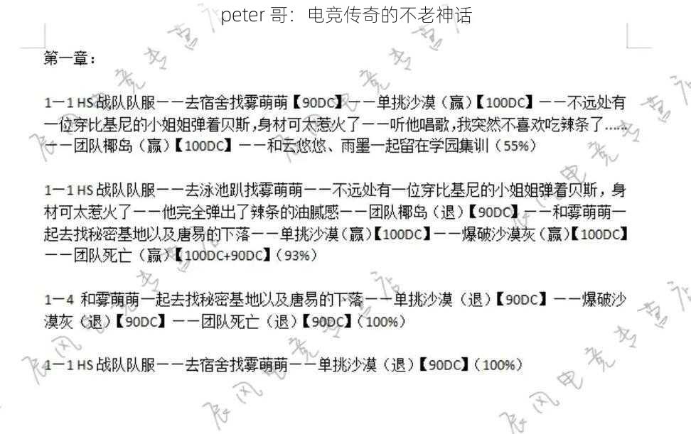 peter 哥：电竞传奇的不老神话