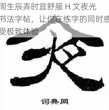 周生辰弄时宜舒服 H 文夜光书法字帖，让你在练字的同时感受极致体验