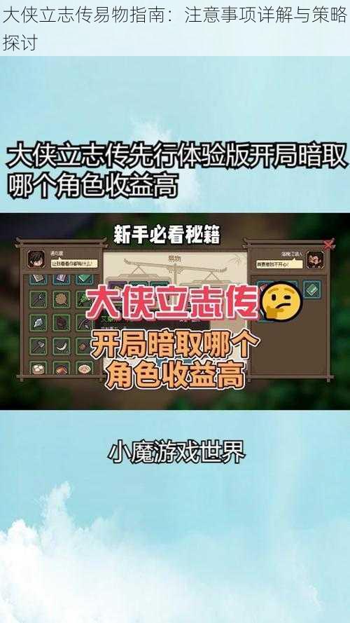 大侠立志传易物指南：注意事项详解与策略探讨