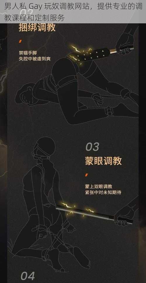 男人私 Gay 玩奴调教网站，提供专业的调教课程和定制服务