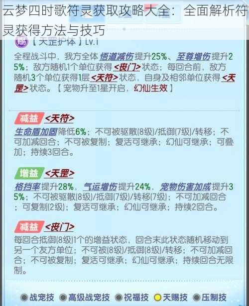 云梦四时歌符灵获取攻略大全：全面解析符灵获得方法与技巧