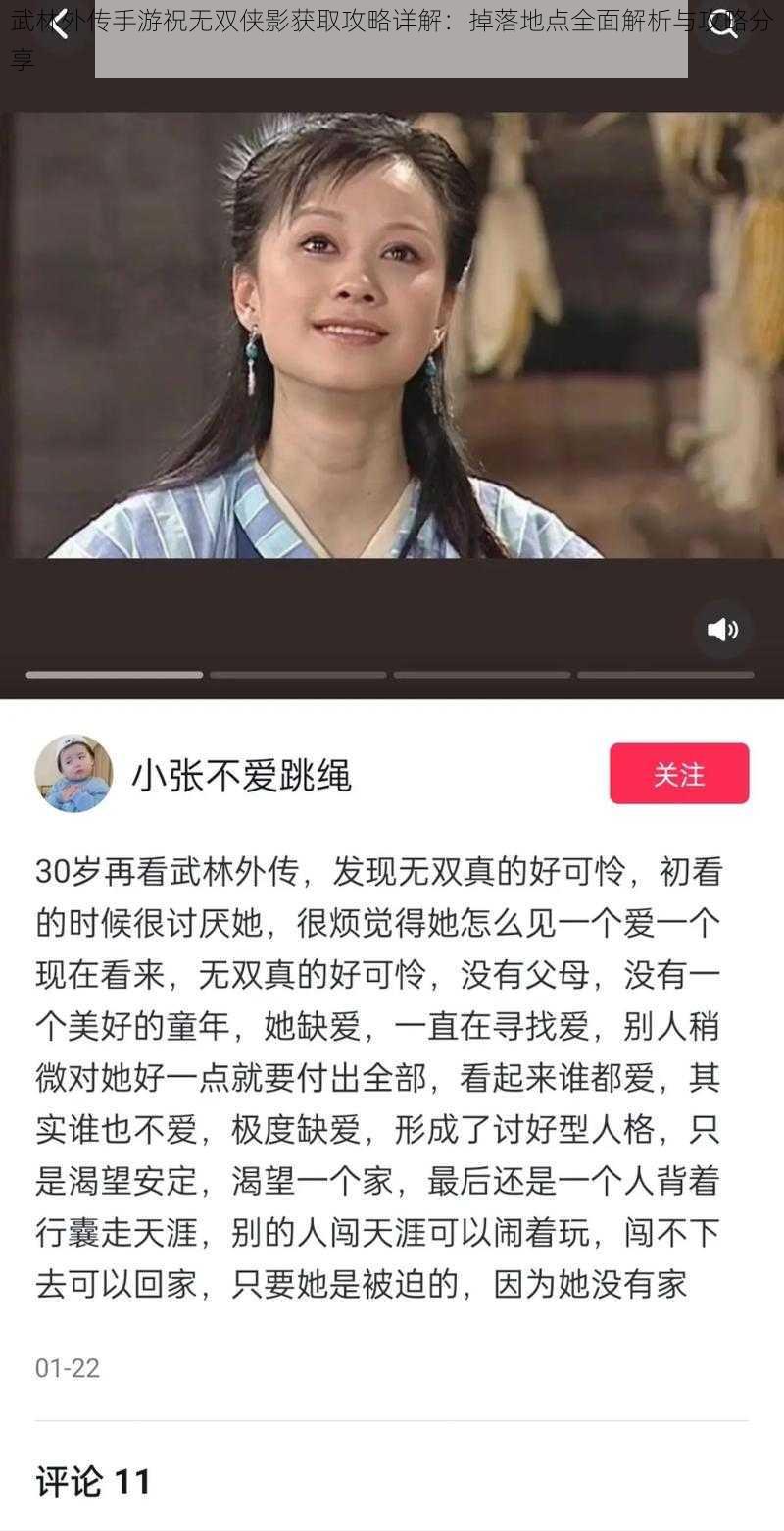 武林外传手游祝无双侠影获取攻略详解：掉落地点全面解析与攻略分享