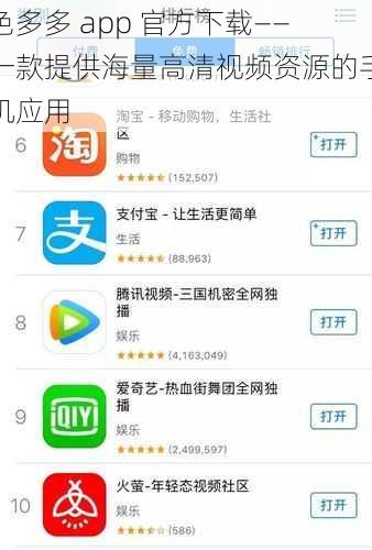 色多多 app 官方下载——一款提供海量高清视频资源的手机应用