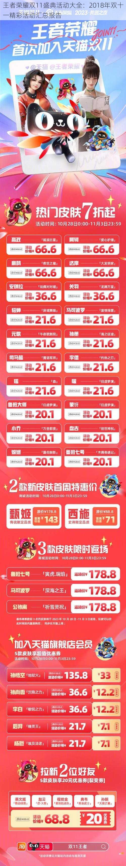 王者荣耀双11盛典活动大全：2018年双十一精彩活动汇总报告