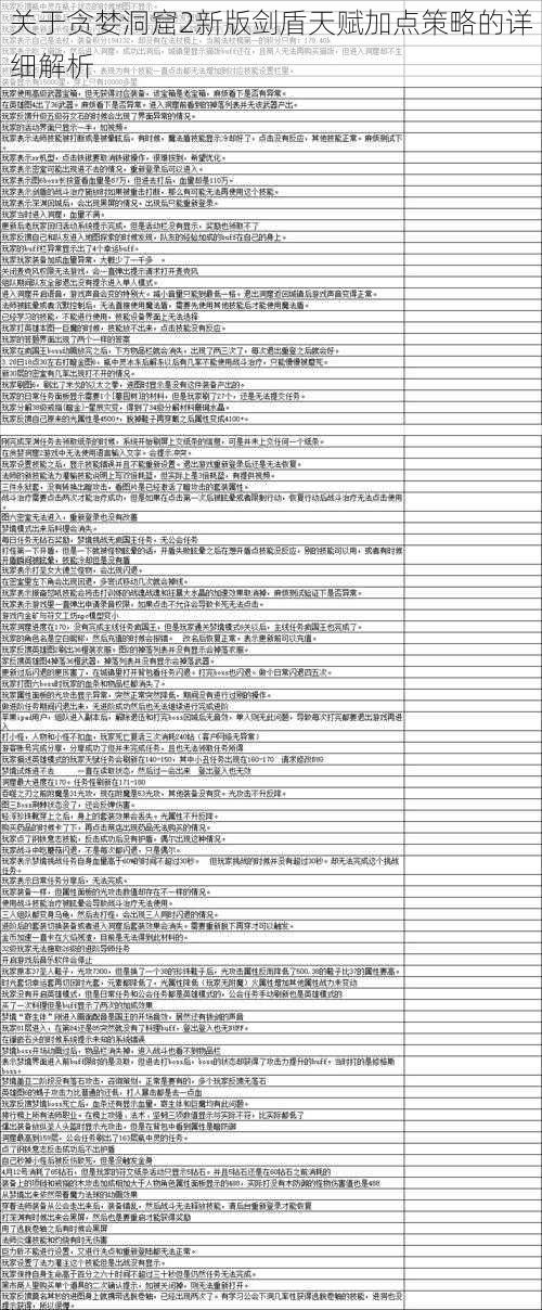 关于贪婪洞窟2新版剑盾天赋加点策略的详细解析