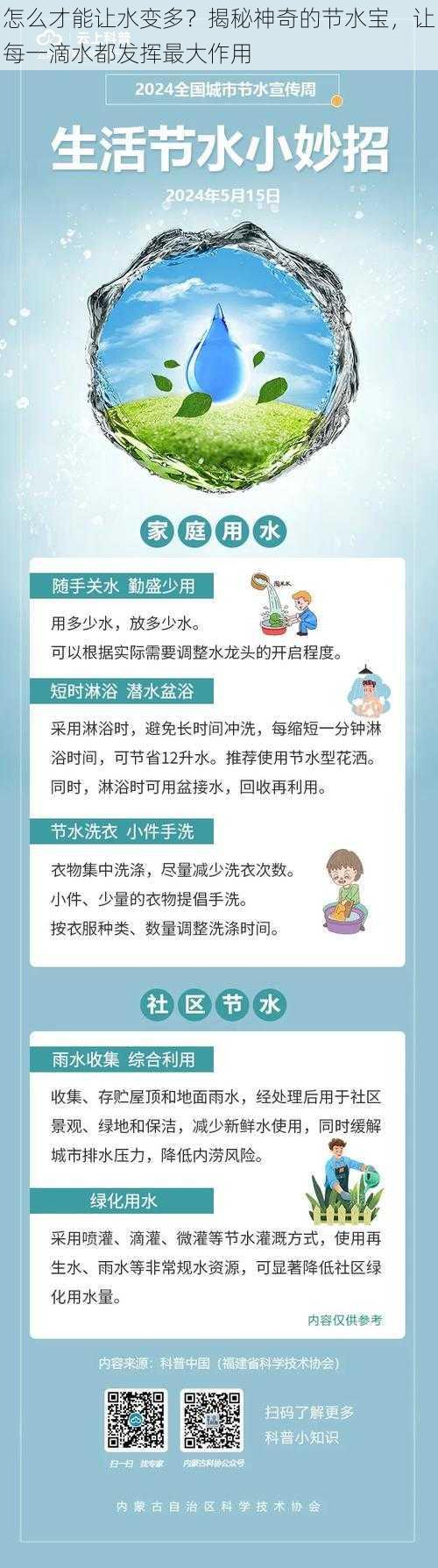 怎么才能让水变多？揭秘神奇的节水宝，让每一滴水都发挥最大作用