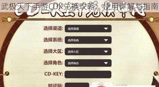 武极天下手游CDK兑换攻略：使用详解与指南