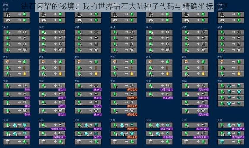 钻石闪耀的秘境：我的世界钻石大陆种子代码与精确坐标分享