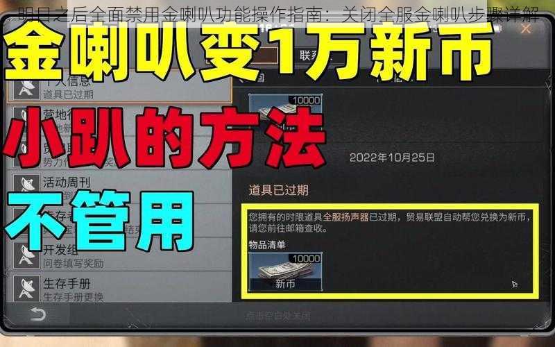 明日之后全面禁用金喇叭功能操作指南：关闭全服金喇叭步骤详解