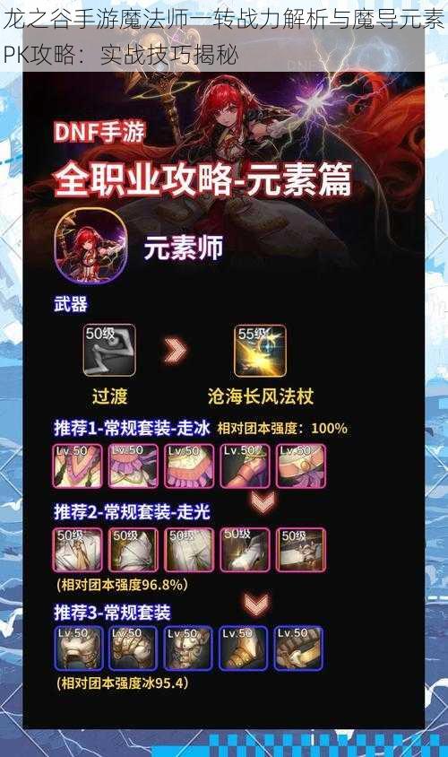 龙之谷手游魔法师一转战力解析与魔导元素PK攻略：实战技巧揭秘