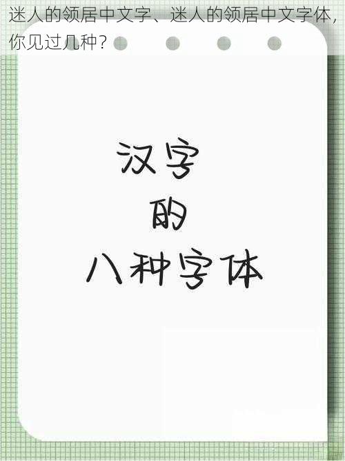 迷人的领居中文字、迷人的领居中文字体，你见过几种？