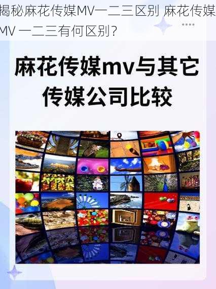 揭秘麻花传媒MV一二三区别 麻花传媒 MV 一二三有何区别？